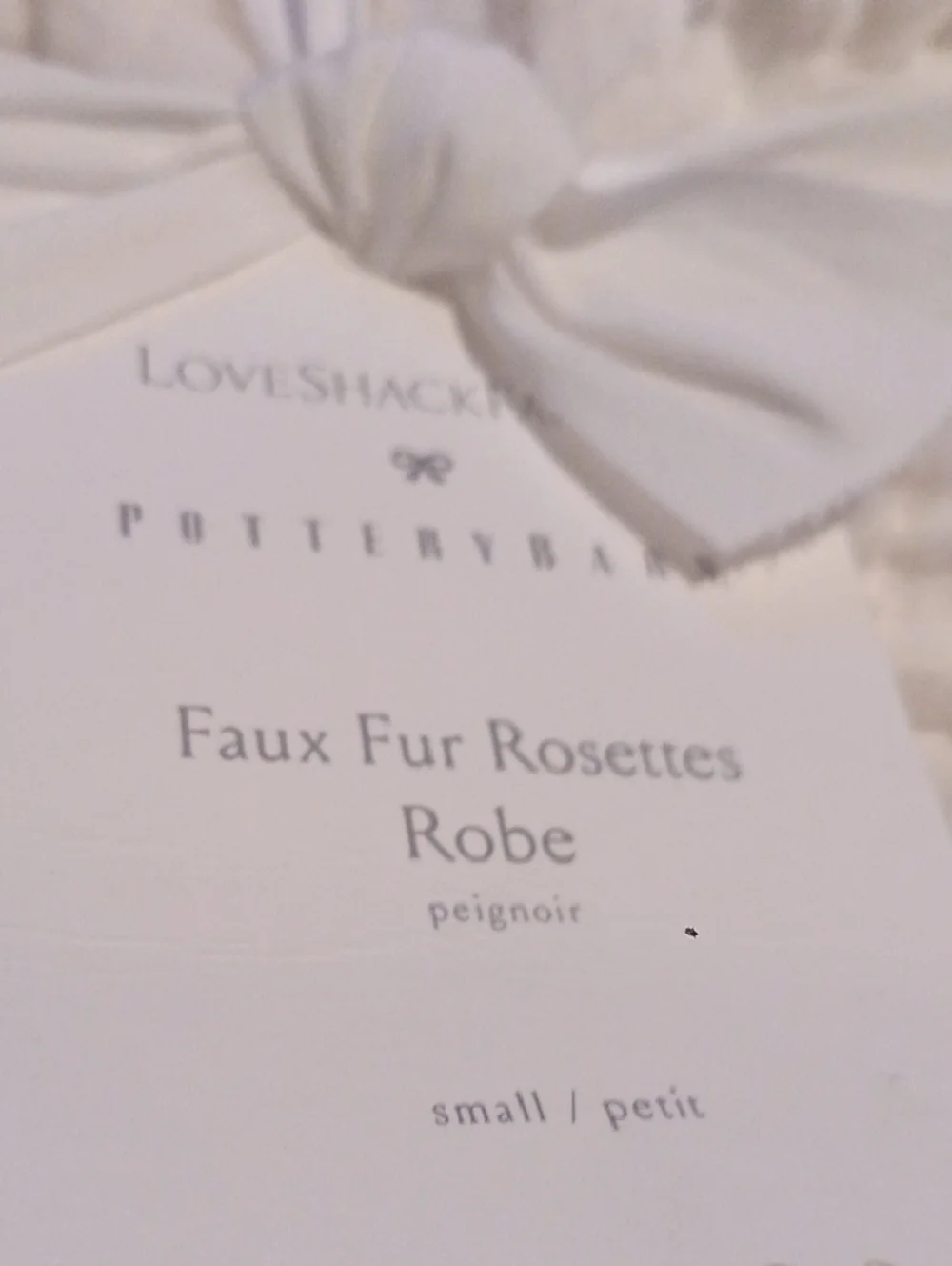 Pottery Barn Love Shack Fancy Fake Fur Rosettes Robe - Picture 2 of 7